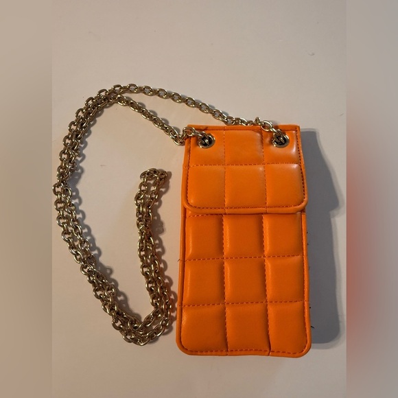 H.O.W House Of Want Small Vibrant Orange Crossbody Handbag Snap Closure - Picture 12 of 14